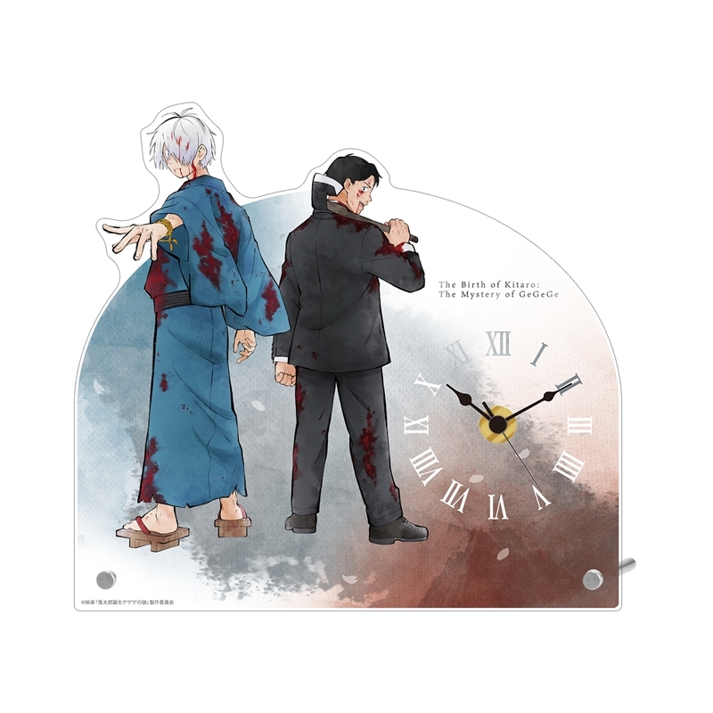 映画「鬼太郎誕生 ゲゲゲの謎」 描き下ろし 鬼太郎の父&水木 戦う父の背中ver. アクリルスタンド時計 - 公式商品画像 | AniSmile