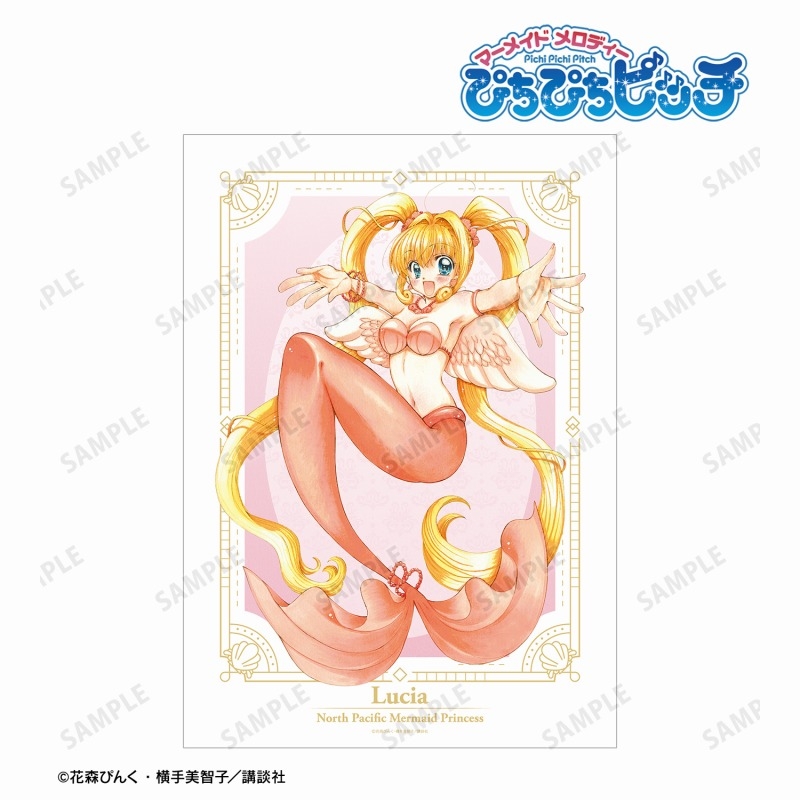 ぴちぴちピッチ 花森ぴんく先生 描き下ろし 七海 るちあ 羽を纏ったマーメイドver. A3マット加工ポスター 画像 2 | AniSmile