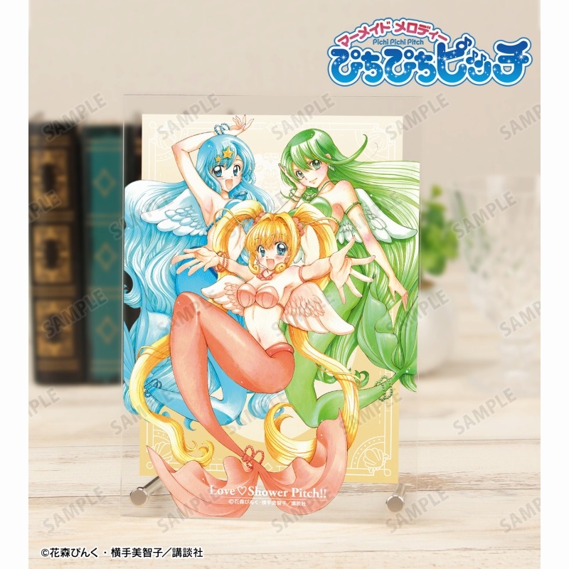 ぴちぴちピッチ 花森ぴんく先生 描き下ろし 集合 羽を纏ったマーメイドver. A5アクリルパネル 画像 2 | AniSmile