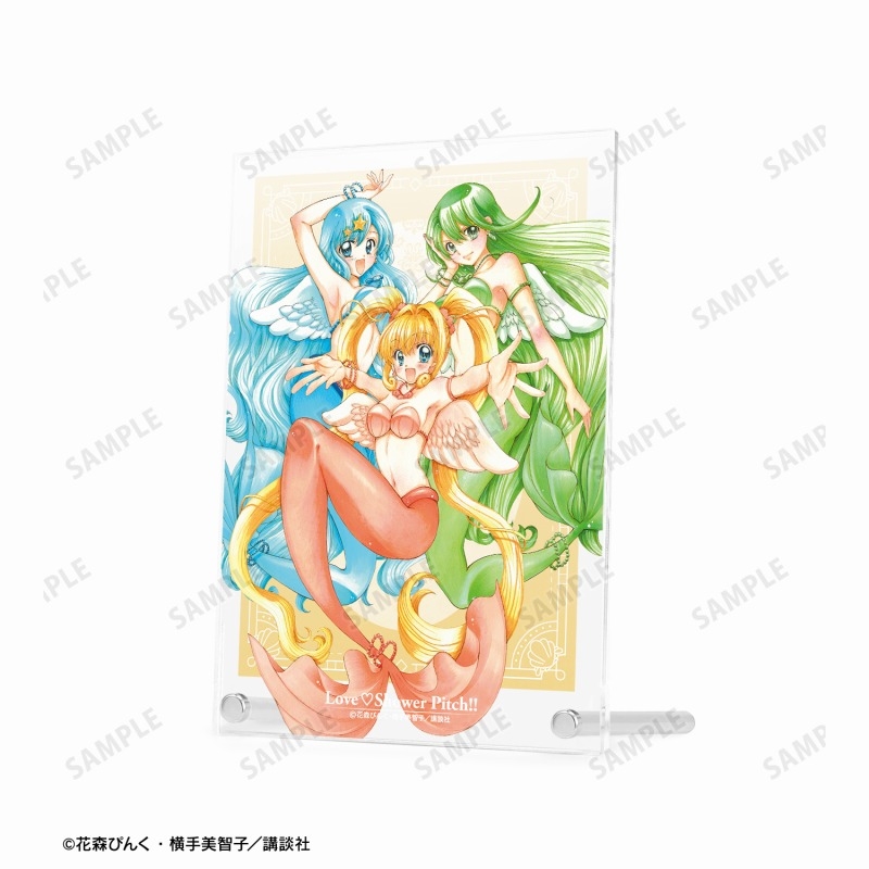 ぴちぴちピッチ 花森ぴんく先生 描き下ろし 集合 羽を纏ったマーメイドver. A5アクリルパネル 画像 3 | AniSmile