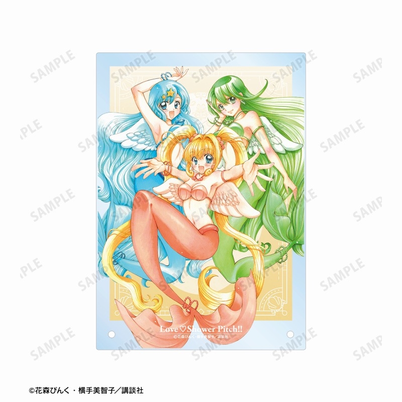 ぴちぴちピッチ 花森ぴんく先生 描き下ろし 集合 羽を纏ったマーメイドver. A5アクリルパネル 画像 5 | AniSmile