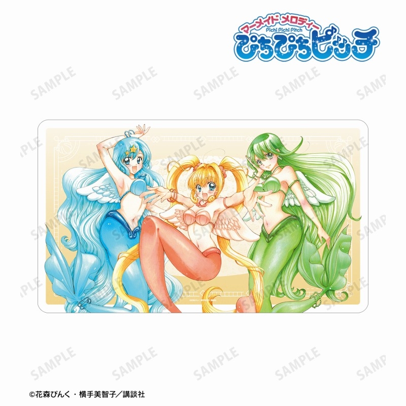 ぴちぴちピッチ 花森ぴんく先生 描き下ろし 集合 羽を纏ったマーメイドver. マルチデスクマット 画像 2 | AniSmile
