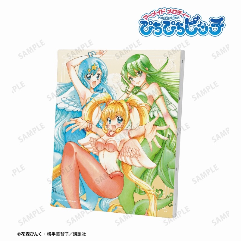 ぴちぴちピッチ 花森ぴんく先生 描き下ろし 集合 羽を纏ったマーメイドver. キャンバスボード 画像 2 | AniSmile