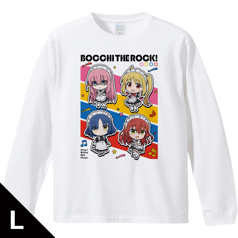 ぼっち・ざ・ろっく! リブ付ロングスリーブTシャツ ひとり&虹夏&リョウ&郁代 メイド服ver. Lサイズ - 公式商品画像 | AniSmile