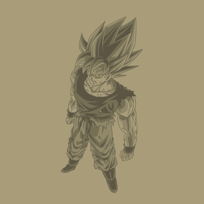 ドラゴンボールZ 超サイヤ人 孫悟空 Tシャツ/SAND KHAKI-S 画像 2 | AniSmile