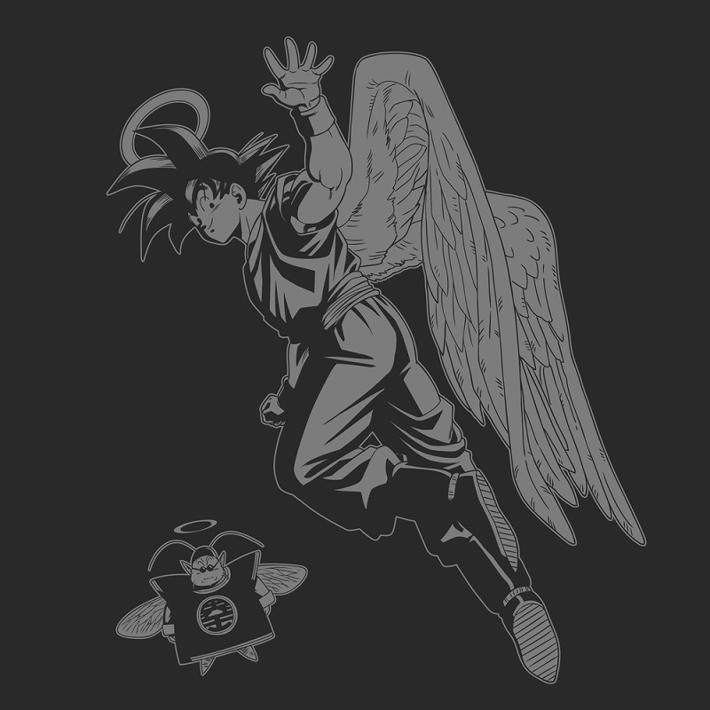 ドラゴンボールZ 孫悟空(天使)と界王 Tシャツ/SUMI-L 画像 2 | AniSmile