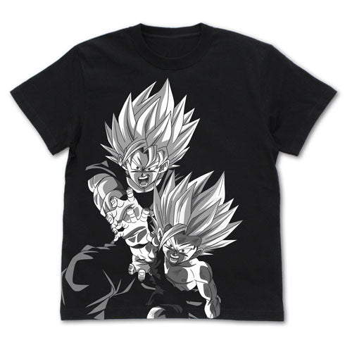 ドラゴンボールZ 親子かめはめ波 オールプリントTシャツ/BLACK-S - 公式商品画像 | AniSmile