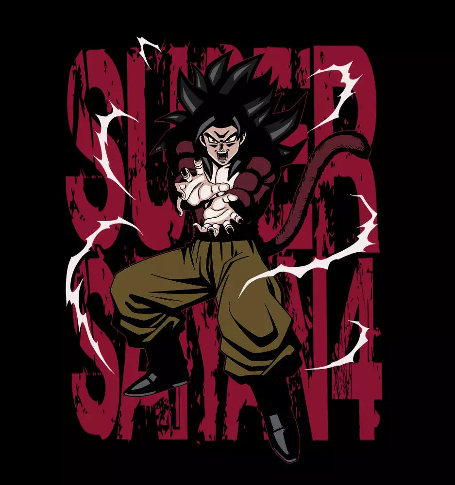 ドラゴンボールGT 超サイヤ人4 孫悟空 Tシャツ/BLACK-L 画像 2 | AniSmile