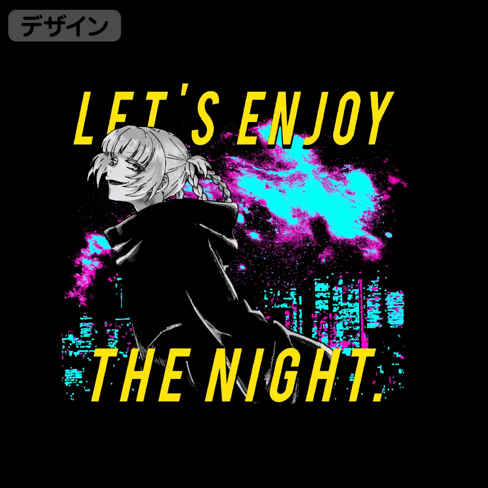よふかしのうた ネオンシティとナズナ Tシャツ/BLACK-XL 画像 2 | AniSmile