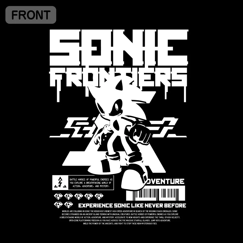 ソニックフロンティア ビッグシルエットTシャツ/BLACK-XL 画像 2 | AniSmile