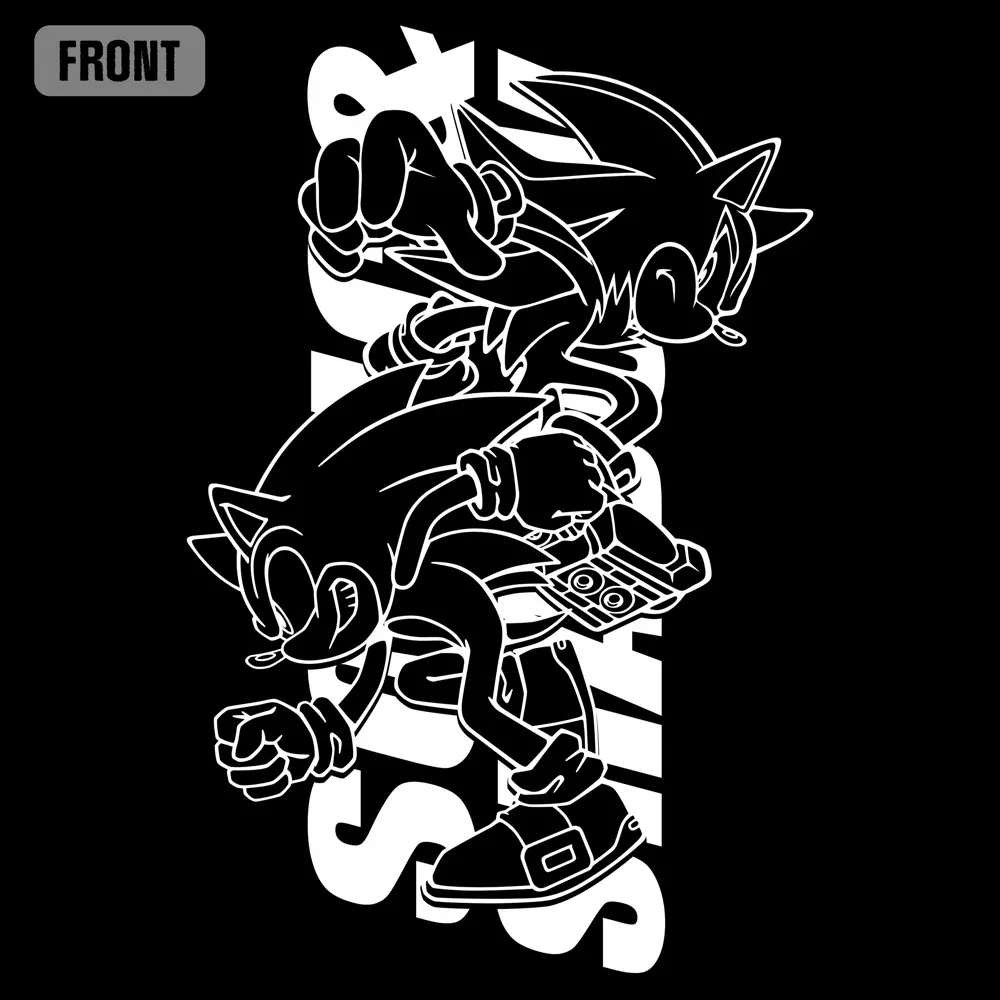 ソニック・ザ・ヘッジホッグ SONIC&SHADOW 袖ロングスリーブTシャツ/BLACK-XL 画像 4 | AniSmile
