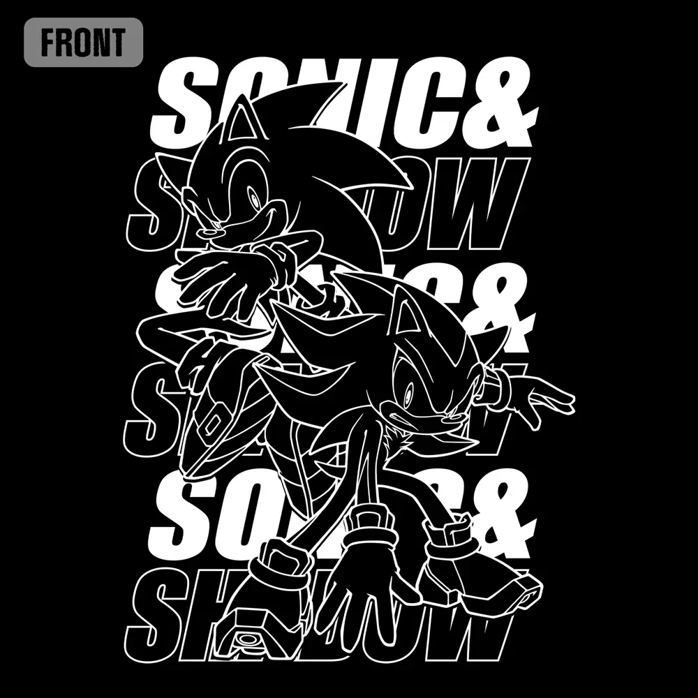 ソニック・ザ・ヘッジホッグ SONIC&SHADOW 袖ロングスリーブTシャツ/BLACK-M 画像 3 | AniSmile