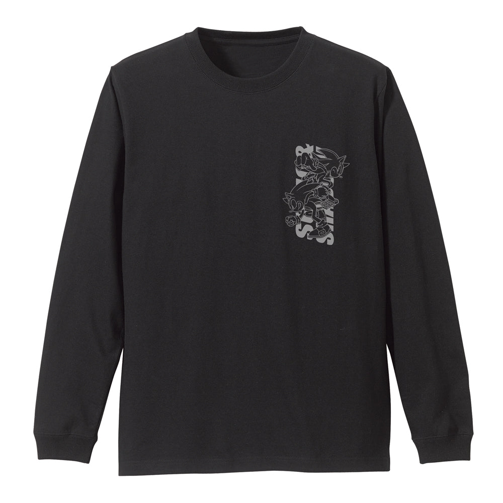 ソニック・ザ・ヘッジホッグ SONIC&SHADOW 袖ロングスリーブTシャツ/BLACK-S 画像 3 | AniSmile