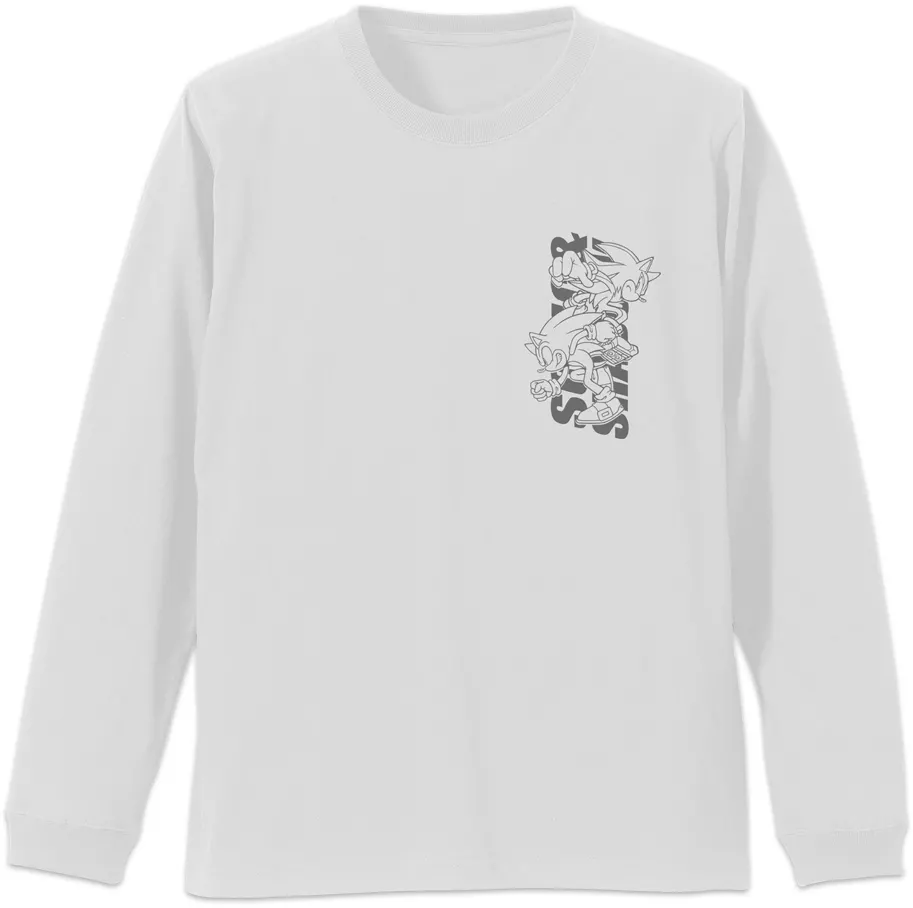ソニック・ザ・ヘッジホッグ SONIC&SHADOW 袖ロングスリーブTシャツ/WHITE-M 画像 2 | AniSmile