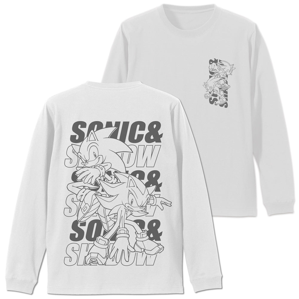 ソニック・ザ・ヘッジホッグ SONIC&SHADOW 袖ロングスリーブTシャツ/WHITE-S - 公式商品画像 | AniSmile