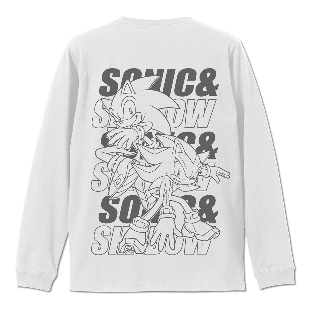 ソニック・ザ・ヘッジホッグ SONIC&SHADOW 袖ロングスリーブTシャツ/WHITE-S 画像 2 | AniSmile