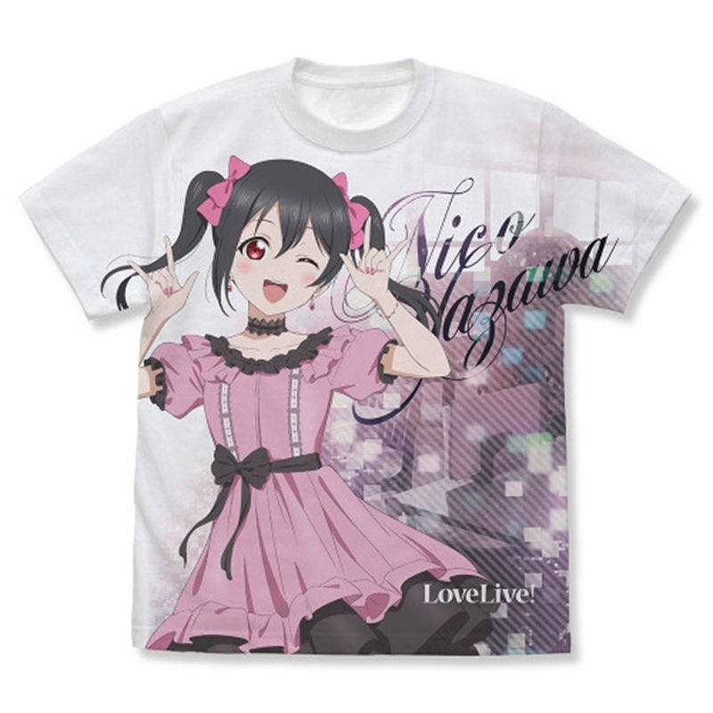 ラブライブ! 描き下ろし 矢澤 にこ フルグラフィックTシャツ パーティードレス2025/WHITE-L - 公式商品画像 | AniSmile