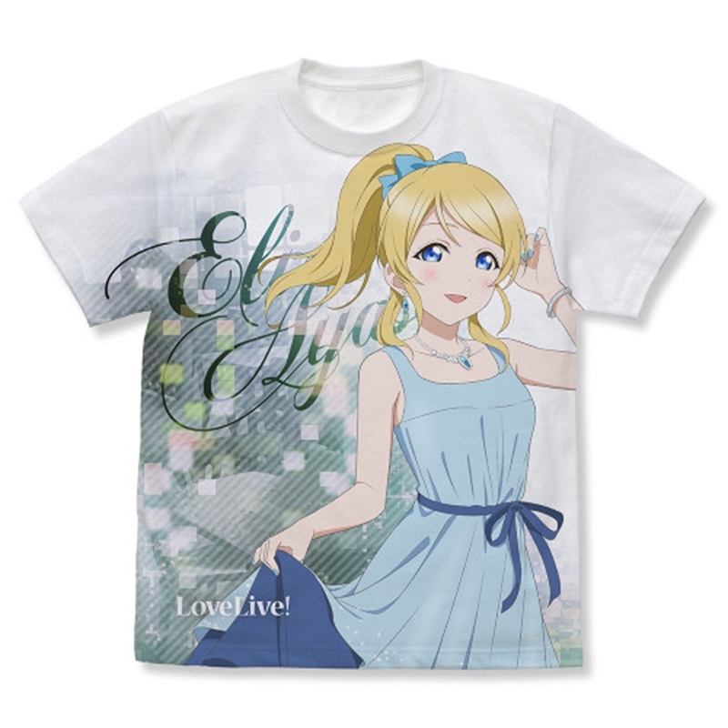 ラブライブ! 描き下ろし 絢瀬 絵里 フルグラフィックTシャツ パーティードレス2025/WHITE-S - 公式商品画像 | AniSmile