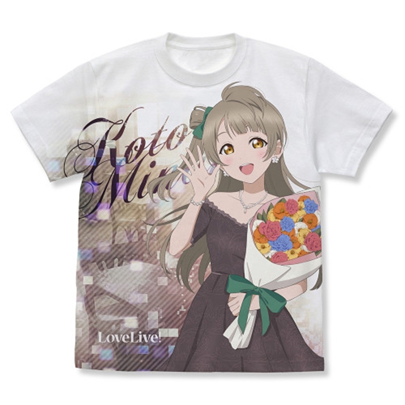 ラブライブ! 描き下ろし 南 ことり フルグラフィックTシャツ パーティードレス2025/WHITE-M - 公式商品画像 | AniSmile