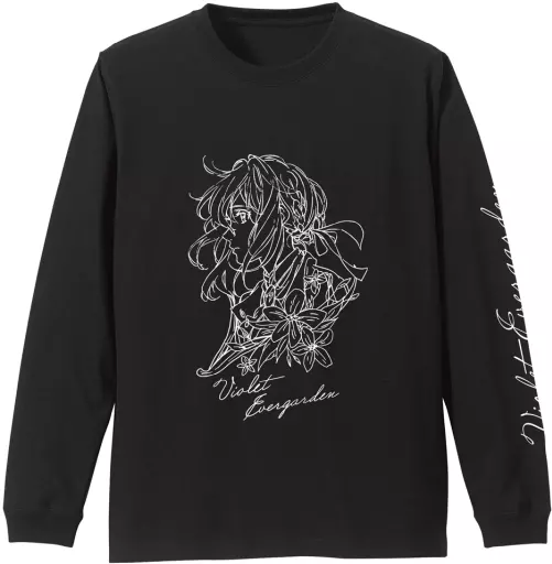 ヴァイオレット イラストアート ロングスリーブTシャツ/BLACK-L - 公式商品画像 | AniSmile
