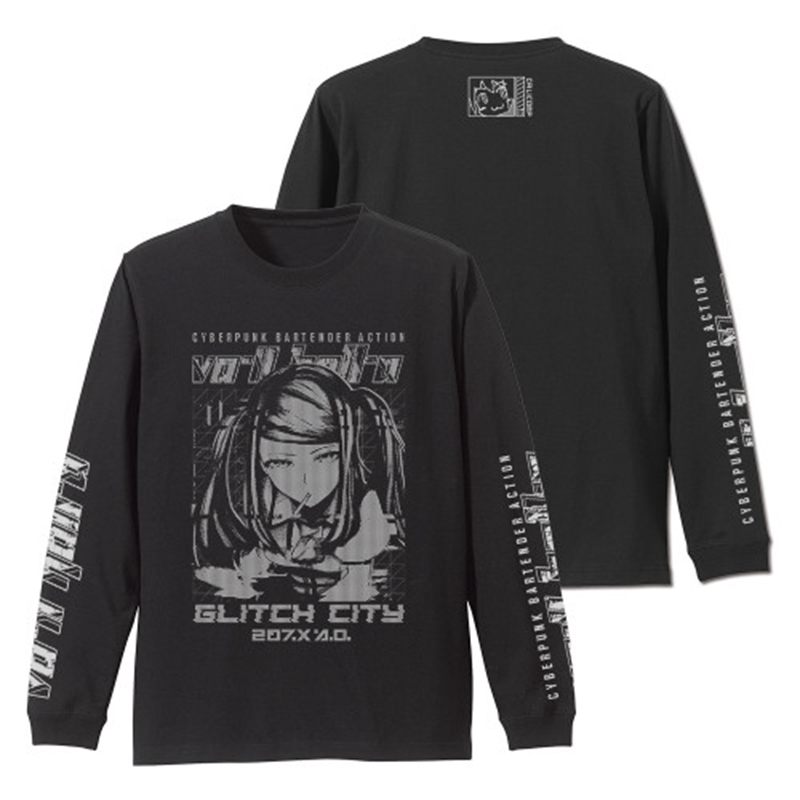 VA-11 Hall-A ジル 袖リブロングスリーブTシャツ/BLACK-S - 公式商品画像 | AniSmile
