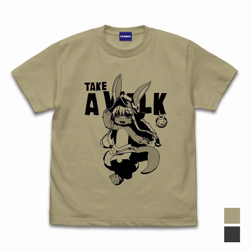 メイドインアビス 烈日の黄金郷 描き下ろし ナナチ ワクワク Tシャツ/SAND KHAKI-M - official product image | AniSmile