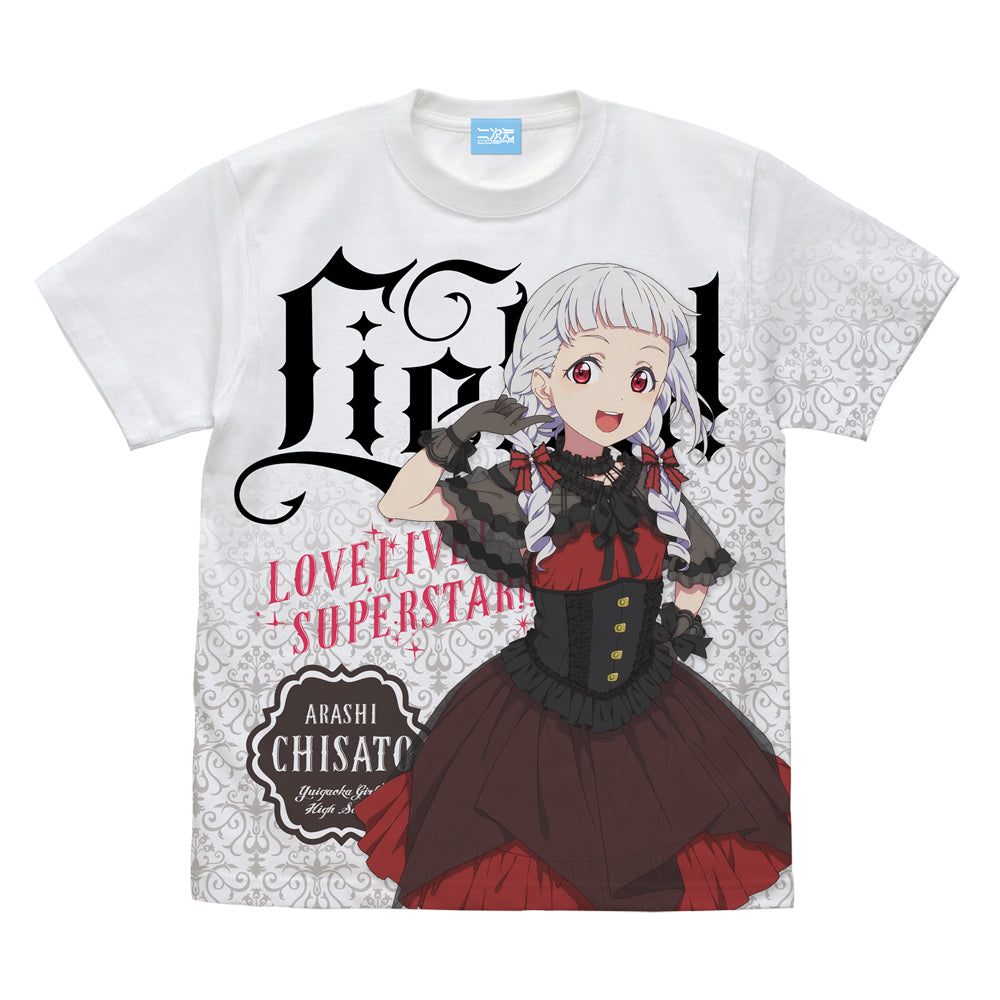 ラブライブ!スーパースター!! 描き下ろし 嵐 千砂都 フルグラフィックTシャツ ロリータファッション /WHITE-S - 公式商品画像 | AniSmile