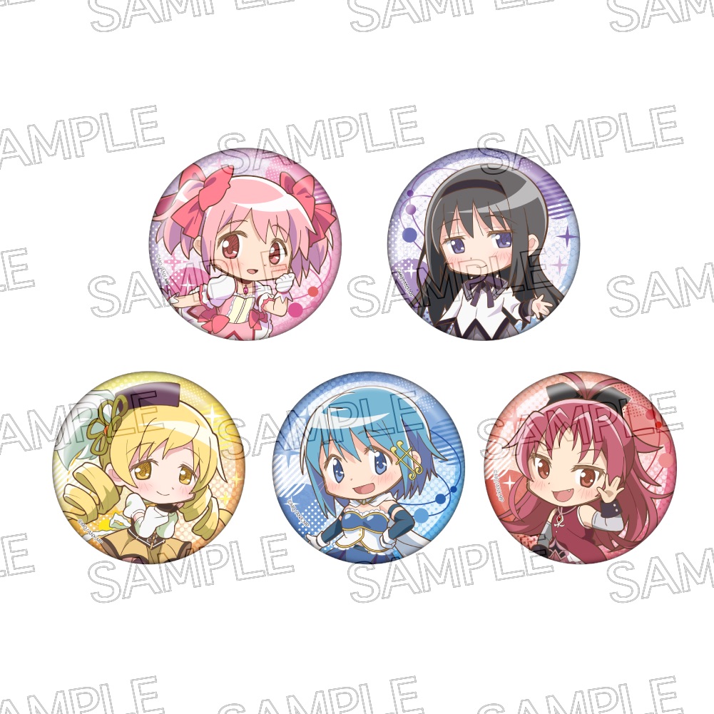 魔法少女 まどか☆マギカ デフォルメ グリッター缶バッジ BOX(5個入) - 公式商品画像 | AniSmile