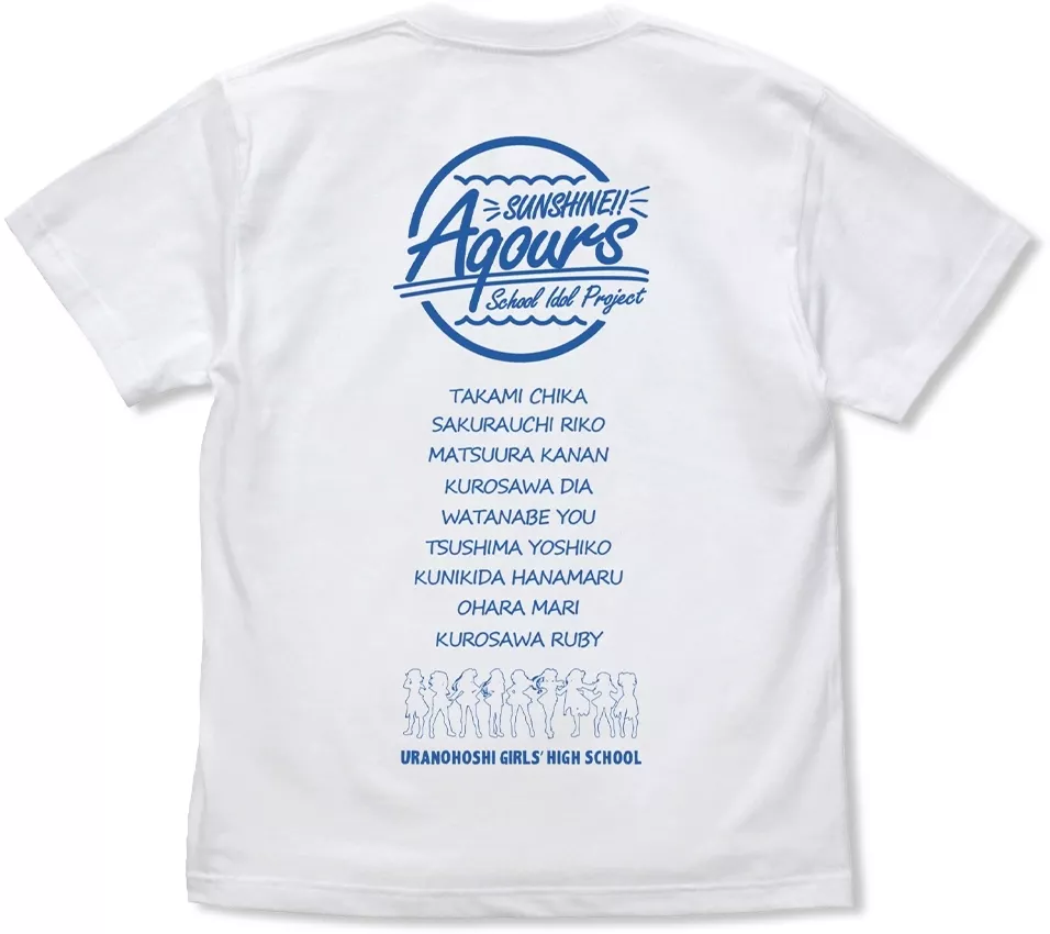 ラブライブ!サンシャイン!! Aqours Tシャツ/WHITE-XL 画像 2 | AniSmile
