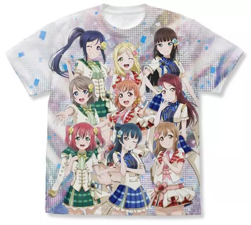 ラブライブ!サンシャイン!! Aqours フルグラフィックTシャツ/WHITE-XL - 公式商品画像 | AniSmile