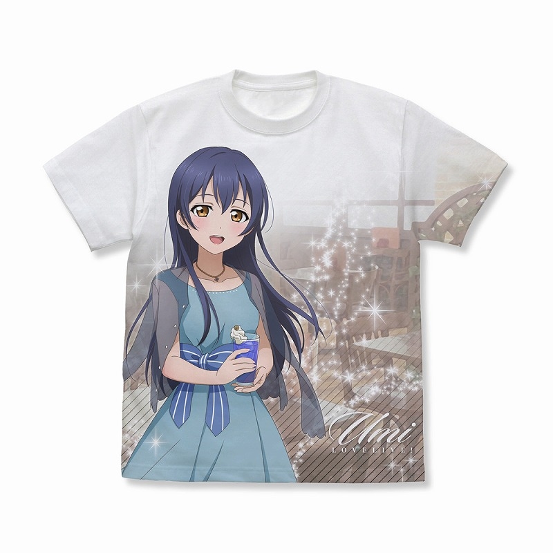 ラブライブ! 描き下ろし 園田 海未 フルグラフィックTシャツ パーティードレス Ver./WHITE-XL - 公式商品画像 | AniSmile