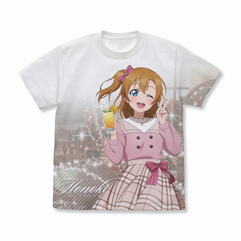 ラブライブ! 描き下ろし 高坂 穂乃果 フルグラフィックTシャツ パーティードレス Ver./WHITE-L - 公式商品画像 | AniSmile