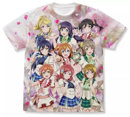 ラブライブ! μ's フルグラフィックTシャツ/WHITE-L - 公式商品画像 | AniSmile