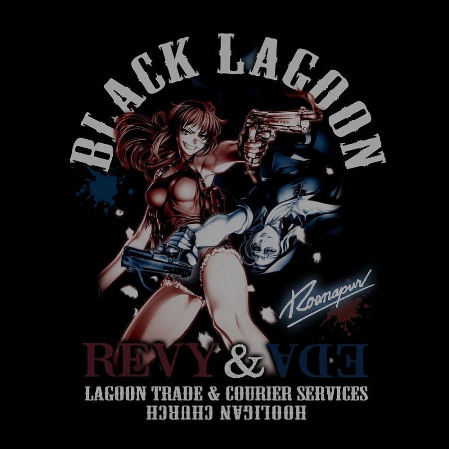 ブラック・ラグーン レヴィ&エダ Tシャツ/BLACK-S 画像 2 | AniSmile