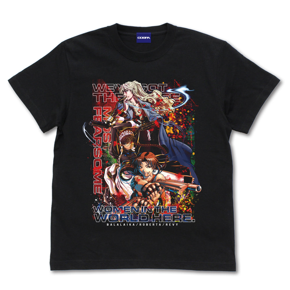 ブラック・ラグーン 地球で一番おっかない女の上位三人のフルカラーTシャツ/BLACK-S - 公式商品画像 | AniSmile