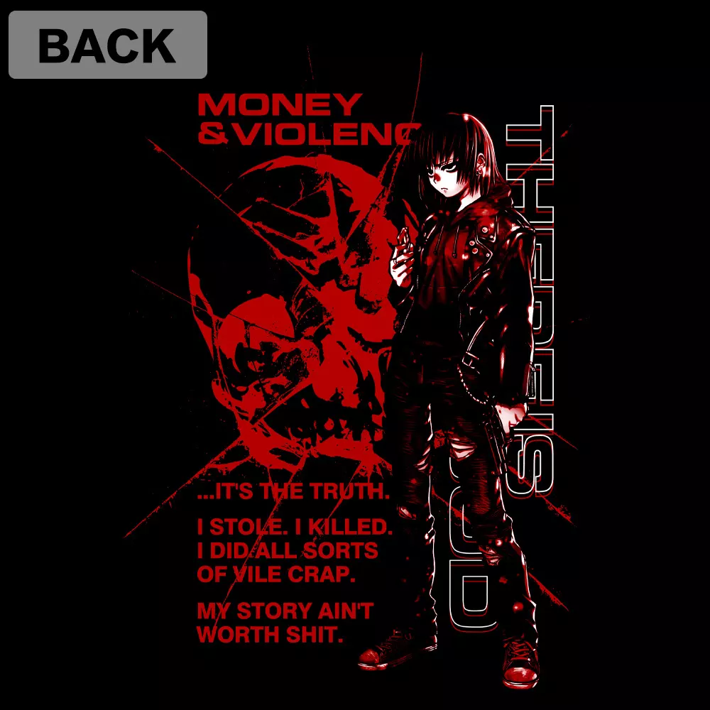 ブラック・ラグーン レヴィ Tシャツ 少女期Ver./BLACK-L 画像 3 | AniSmile