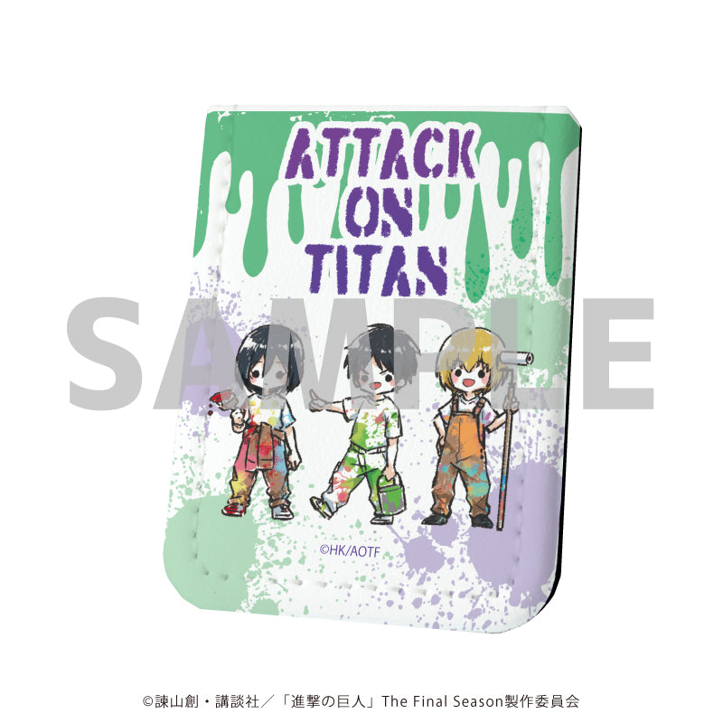 レザーフセンブック「進撃の巨人」43/ペイントver. エレン&ミカサ&アルミン(グラフアートイラスト) - 公式商品画像 | AniSmile
