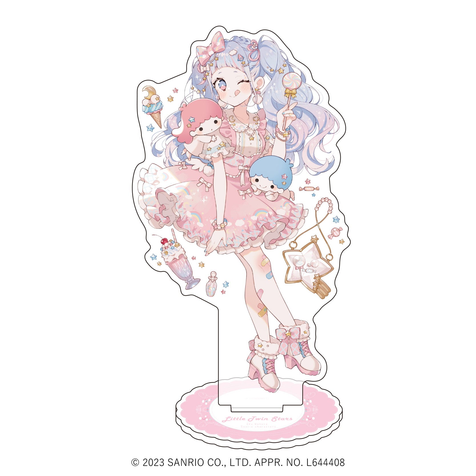 キャラアクリルフィギュア「上倉エク×サンリオキャラクターズ」06/リトルツインスターズ(描き下ろしイラスト) - 公式商品画像 | AniSmile