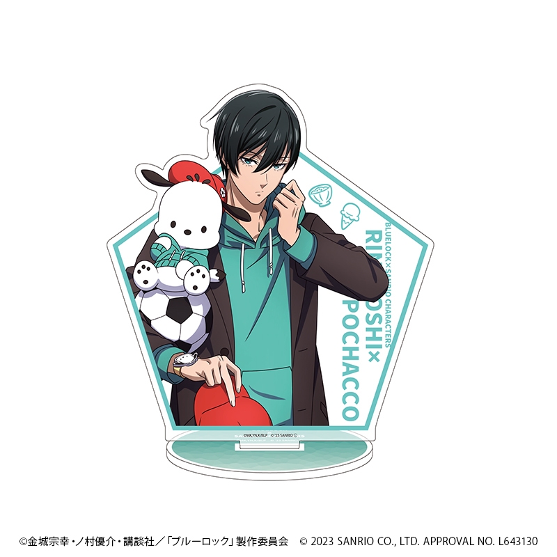 キャラアクリルフィギュア「TVアニメ『ブルーロック』×サンリオキャラクターズ」18/糸師凛×ポチャッコ バストアップデザイン(描き下ろしイラスト) - 公式商品画像 | AniSmile