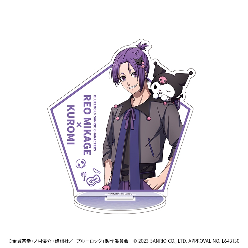 キャラアクリルフィギュア「TVアニメ『ブルーロック』×サンリオキャラクターズ」17/御影玲王×クロミ バストアップデザイン(描き下ろしイラスト) - 公式商品画像 | AniSmile