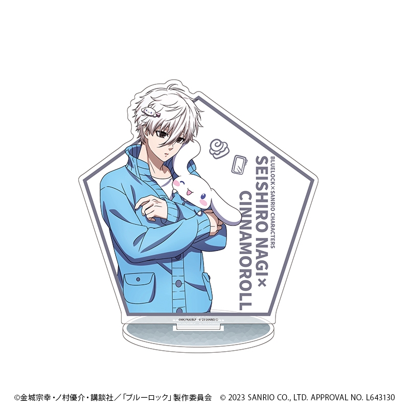 キャラアクリルフィギュア「TVアニメ『ブルーロック』×サンリオキャラクターズ」16/凪誠士郎×シナモロール バストアップデザイン(描き下ろしイラスト) - 公式商品画像 | AniSmile
