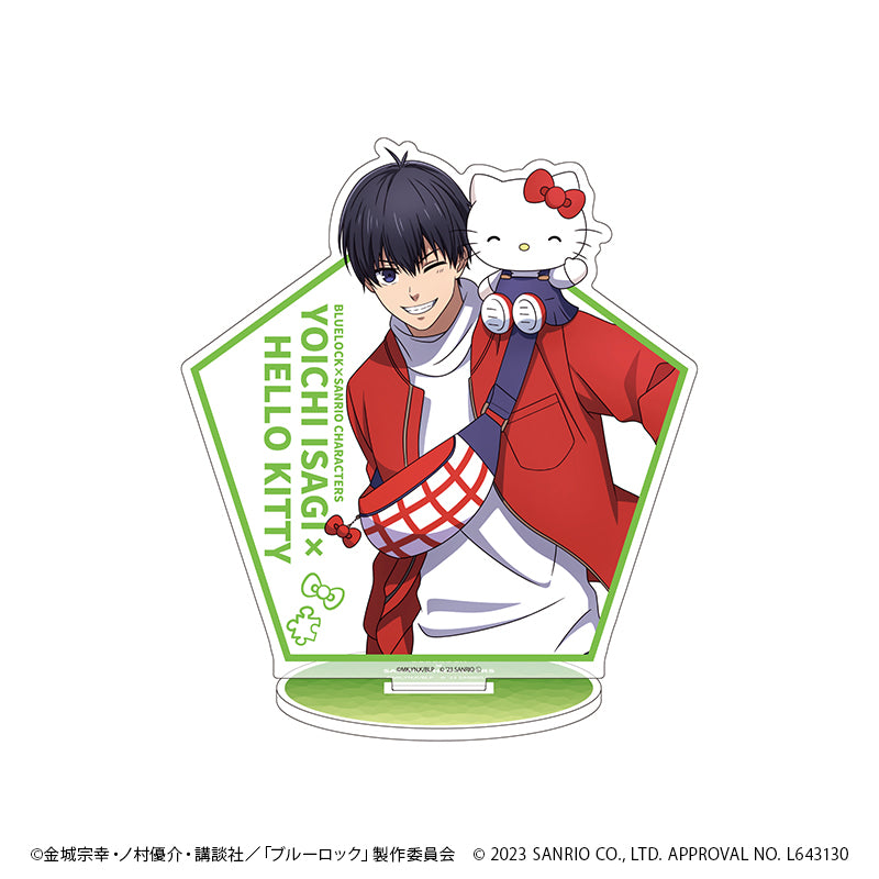 キャラアクリルフィギュア「TVアニメ『ブルーロック』×サンリオキャラクターズ」11/潔世一×ハローキティ バストアップデザイン(描き下ろしイラスト) - 公式商品画像 | AniSmile