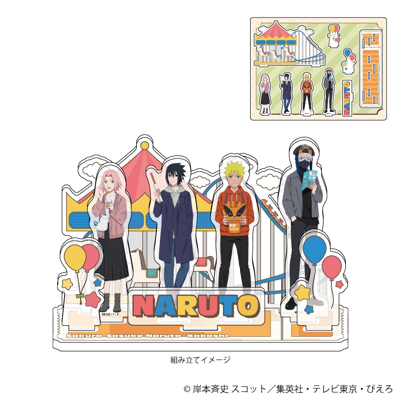 アクリルジオラマ「NARUTO&BORUTO」01/ナルト&サスケ&サクラ&カカシ テーマパークver.(描き下ろしイラスト) - 公式商品画像 | AniSmile