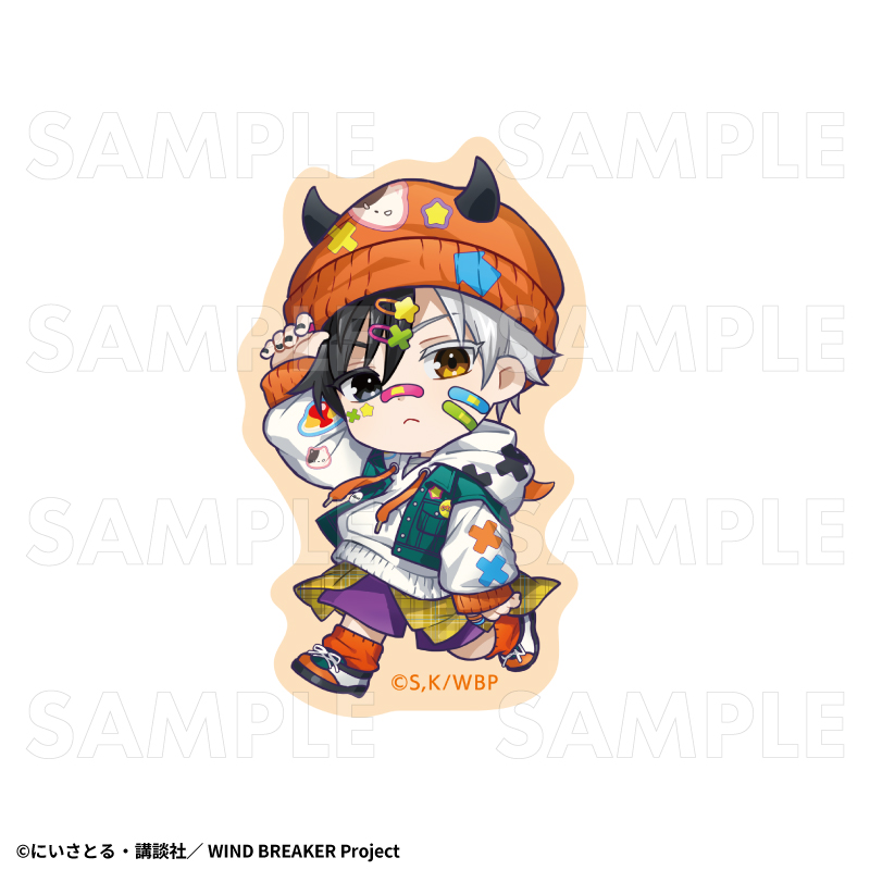TVアニメ『WIND BREAKER』【でびデコパーカー】ちびキャラver. ダイカットステッカー【桜 遥】 - 公式商品画像 | AniSmile