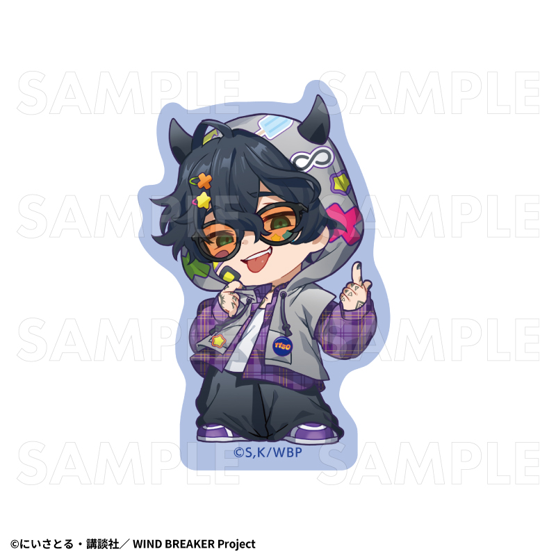 TVアニメ『WIND BREAKER』【でびデコパーカー】ちびキャラver. ダイカットステッカー【棪堂 哉真斗】 - 公式商品画像 | AniSmile