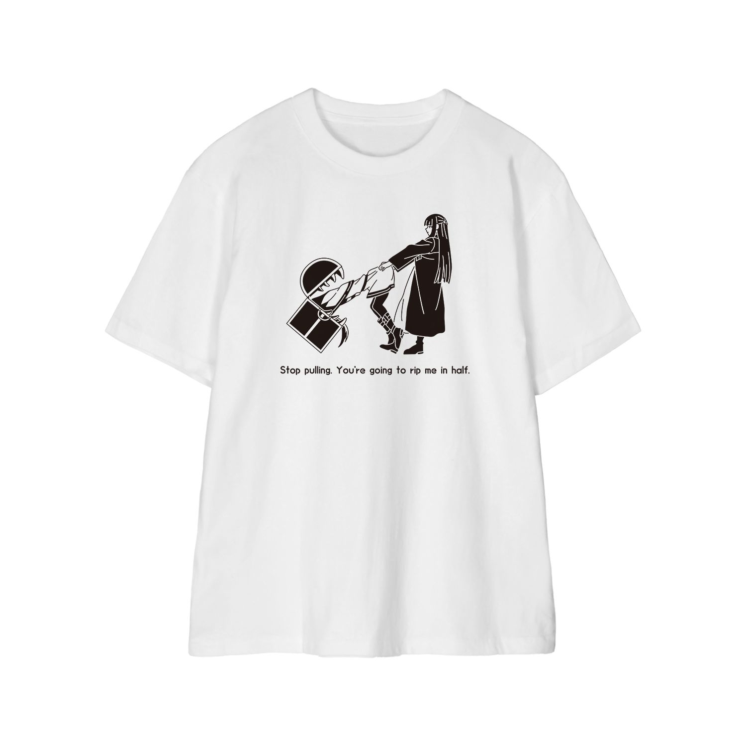 『葬送のフリーレン』 フェルンに引っ張られるフリーレン Tシャツレディース(サイズ/XXL) - 公式商品画像 | AniSmile