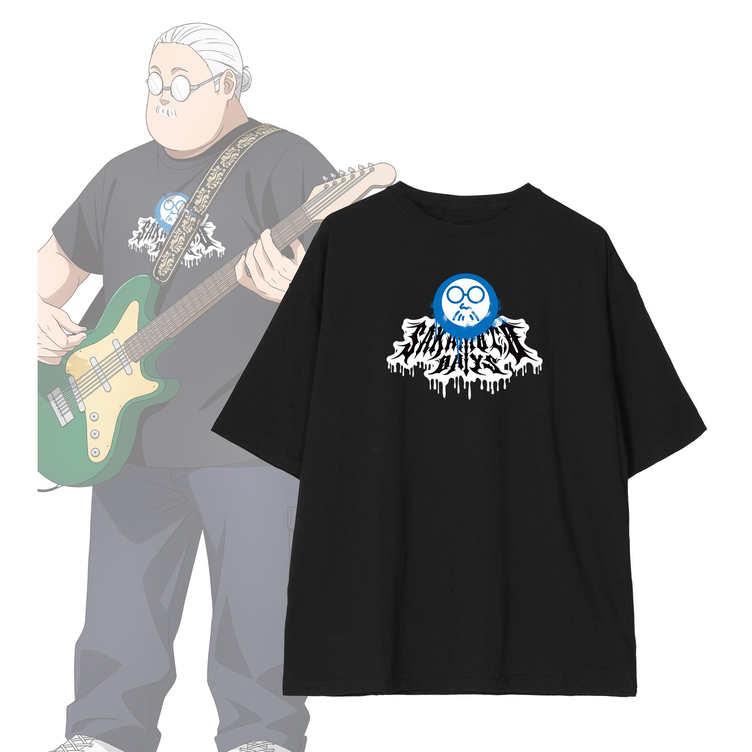 TVアニメ『SAKAMOTO DAYS』 描き下ろし ロックバンドver. 着用BIGシルエットTシャツ ver.Aユニセックス(サイズ/L) - 公式商品画像 | AniSmile