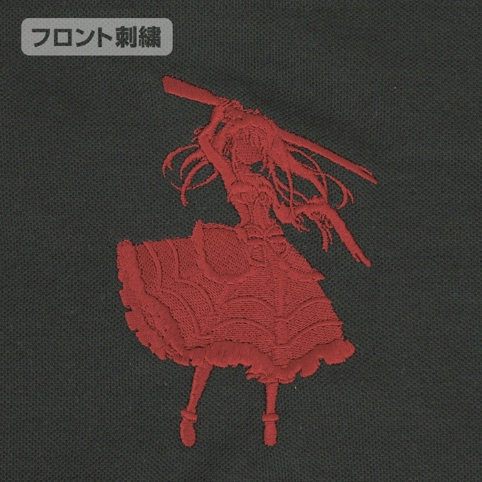 デート・ア・ライブⅣ 時崎狂三 シルエット刺繍ポロシャツ/BLACK-M 画像 3 | AniSmile