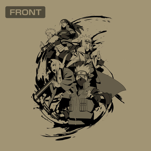 NARUTO-ナルト- 疾風伝 歴代火影 Tシャツ/SAND KHAKI-XL 画像 4 | AniSmile