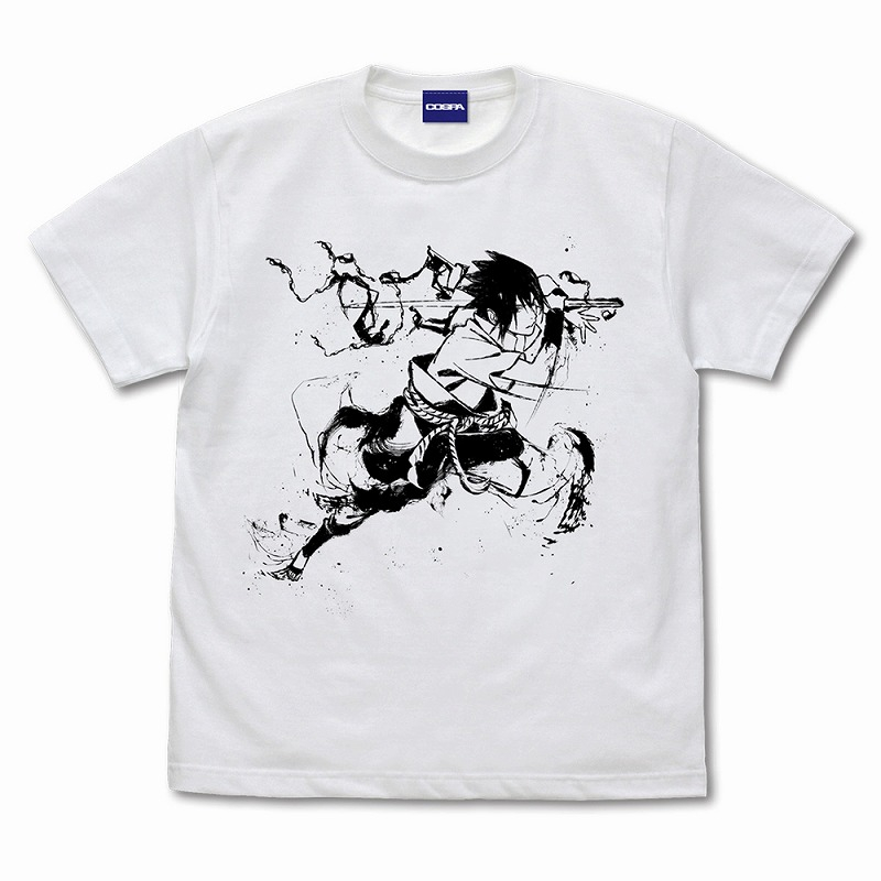 NARUTO-ナルト- 疾風伝 サスケ Tシャツ 墨絵Ver./WHITE-L 画像 2 | AniSmile